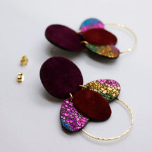 Charger l'image dans la galerie, Boucles d'oreilles en cuir •ELISE• pailletées