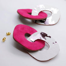 Charger l'image dans la galerie, Boucles d'oreilles en cuir •DAGDA• bicolores