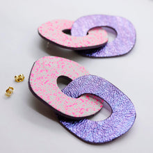Charger l'image dans la galerie, Boucles d'oreilles en cuir •DAGDA• bicolores