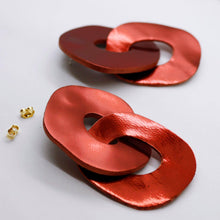 Charger l'image dans la galerie, Boucles d'oreilles en cuir •DAGDA• cuivre