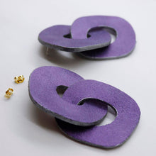 Charger l'image dans la galerie, Boucles d'oreilles en cuir •DAGDA• lavande