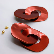 Charger l'image dans la galerie, Boucles d'oreilles en cuir •DAGDA• cuivre