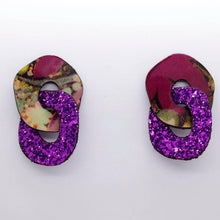 Charger l'image dans la galerie, Boucles d'oreilles en cuir •DAGDA• à paillettes