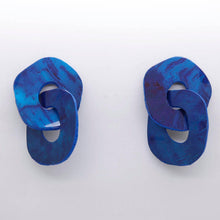 Charger l'image dans la galerie, Boucles d'oreilles en cuir •DAGDA• bleues
