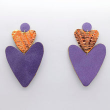 Charger l'image dans la galerie, Boucles d'oreilles en cuir •BELLÄ• bicolores