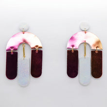 Charger l'image dans la galerie, Boucles d'oreilles en cuir •SOCA• sunset
