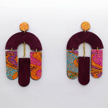 Charger l'image dans la galerie, Boucles d'oreilles en cuir •SOCA• pailletées
