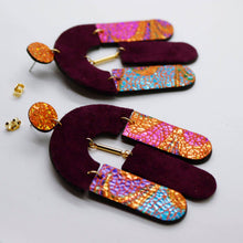 Charger l'image dans la galerie, Boucles d'oreilles en cuir •SOCA• pailletées