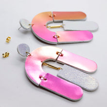 Charger l'image dans la galerie, Boucles d'oreilles en cuir •SOCA• sunset