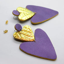 Charger l'image dans la galerie, Boucles d'oreilles en cuir •BELLÄ• bicolores