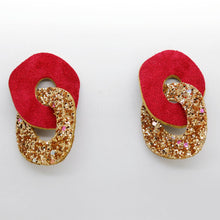 Charger l'image dans la galerie, Boucles d'oreilles en cuir •DAGDA• à paillettes
