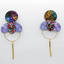 Charger l'image dans la galerie, Boucles d'oreilles en cuir •ELISE• violettes