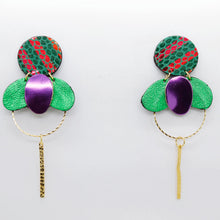 Charger l'image dans la galerie, Boucles d'oreilles en cuir •ELISE• vertes
