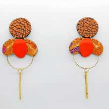Charger l'image dans la galerie, Boucles d'oreilles en cuir •ELISE• orangées