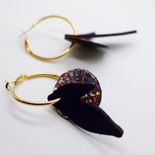 Charger l'image dans la galerie, Boucles d'oreilles en cuir •ROSALIA• violettes