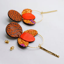 Charger l'image dans la galerie, Boucles d'oreilles en cuir •ELISE• orangées