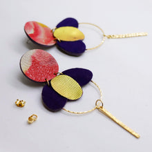 Charger l'image dans la galerie, Boucles d'oreilles en cuir •ELISE• aquarelles
