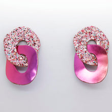 Charger l'image dans la galerie, Boucles d'oreilles en cuir •DAGDA• à paillettes