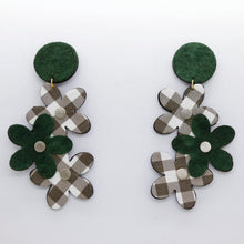 Charger l'image dans la galerie, Boucles d'oreilles en cuir •NENETTE• à carreaux