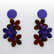 Charger l'image dans la galerie, Boucles d'oreilles en cuir •NENETTE• violettes