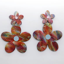 Charger l'image dans la galerie, Boucles d'oreilles en cuir •FLORBA• aquarelles