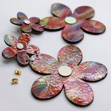 Charger l'image dans la galerie, Boucles d'oreilles en cuir •FLORBA• aquarelles