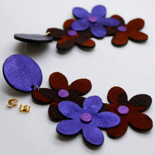 Charger l'image dans la galerie, Boucles d'oreilles en cuir •NENETTE• violettes