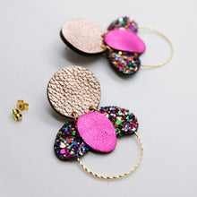Charger l'image dans la galerie, Boucles d'oreilles en cuir •ELISE• à paillettes