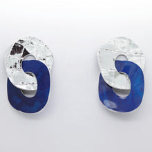 Charger l'image dans la galerie, Boucles d'oreilles en cuir •DAGDA• bleues