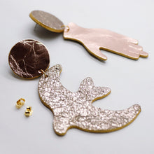 Charger l'image dans la galerie, Boucles d'oreilles en cuir •GIGI• rose gold