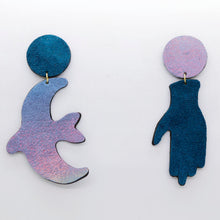 Charger l'image dans la galerie, Boucles d'oreilles en cuir •GIGI• bleues