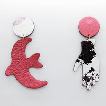 Charger l'image dans la galerie, Boucles d'oreilles en cuir •GIGI• bicolores