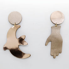 Charger l'image dans la galerie, Boucles d'oreilles en cuir •GIGI• rose gold