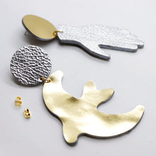 Charger l'image dans la galerie, Boucles d'oreilles en cuir •GIGI• bicolores