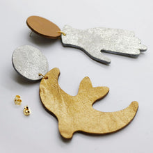 Charger l'image dans la galerie, Boucles d'oreilles en cuir •GIGI• bicolores