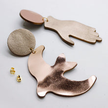 Charger l'image dans la galerie, Boucles d'oreilles en cuir •GIGI• rose gold