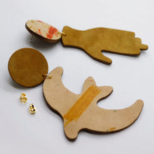 Charger l'image dans la galerie, Boucles d'oreilles en cuir •GIGI• moka