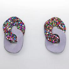 Charger l'image dans la galerie, Boucles d'oreilles en cuir •DAGDA• à paillettes