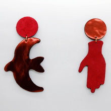 Charger l'image dans la galerie, Boucles d'oreilles en cuir •GIGI• briques