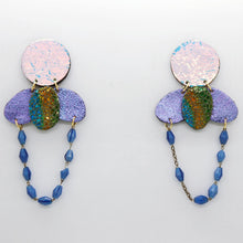 Charger l'image dans la galerie, Boucles d'oreilles en cuir •ELISE• chapelet