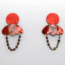 Charger l'image dans la galerie, Boucles d'oreilles en cuir •ELISE• chapelet