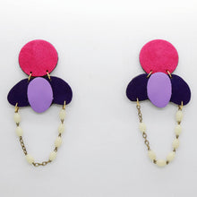 Charger l'image dans la galerie, Boucles d'oreilles en cuir •ELISE• chapelet