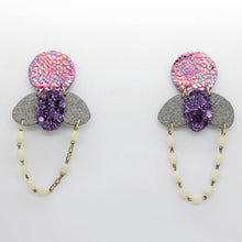 Charger l'image dans la galerie, Boucles d'oreilles en cuir •ELISE• chapelet