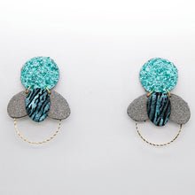Charger l'image dans la galerie, Boucles d'oreilles en cuir •ELISE• à paillettes