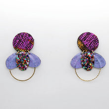 Charger l'image dans la galerie, Boucles d'oreilles en cuir •ELISE• violettes