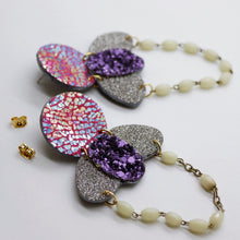 Charger l'image dans la galerie, Boucles d'oreilles en cuir •ELISE• chapelet