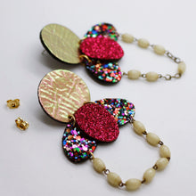 Charger l'image dans la galerie, Boucles d'oreilles en cuir •ELISE• chapelet