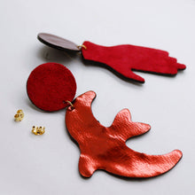 Charger l'image dans la galerie, Boucles d'oreilles en cuir •GIGI• briques