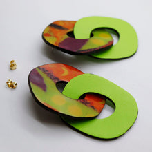 Charger l'image dans la galerie, Boucles d'oreilles en cuir •DAGDA• bicolores