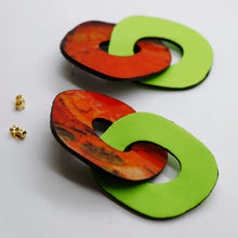 Charger l'image dans la galerie, Boucles d'oreilles en cuir •DAGDA• bicolores